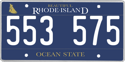 RI license plate 553575