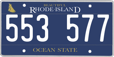 RI license plate 553577