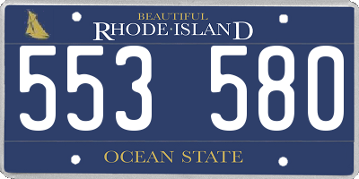 RI license plate 553580