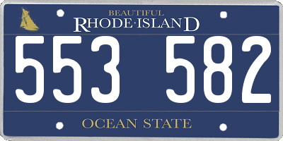RI license plate 553582