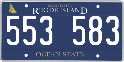 RI license plate 553583