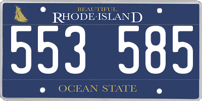 RI license plate 553585