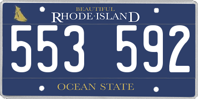 RI license plate 553592