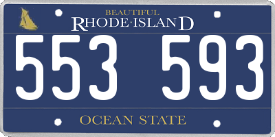 RI license plate 553593