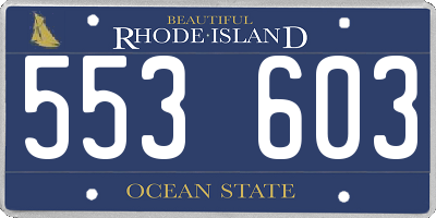 RI license plate 553603