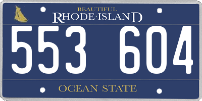 RI license plate 553604