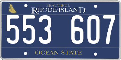 RI license plate 553607