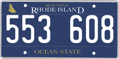 RI license plate 553608
