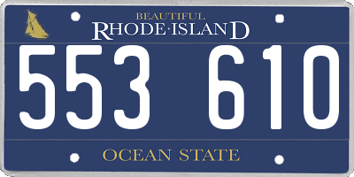 RI license plate 553610