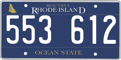RI license plate 553612