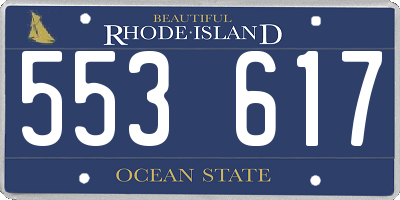 RI license plate 553617