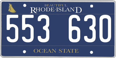 RI license plate 553630