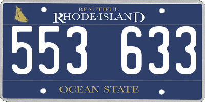 RI license plate 553633