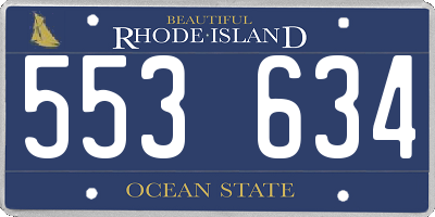 RI license plate 553634