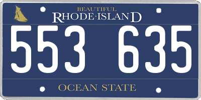 RI license plate 553635