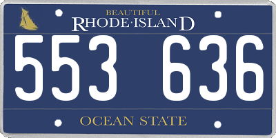 RI license plate 553636