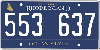 RI license plate 553637