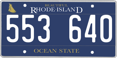 RI license plate 553640