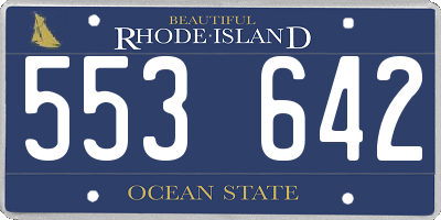 RI license plate 553642