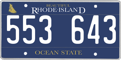 RI license plate 553643