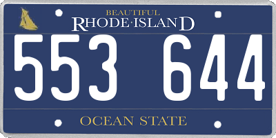 RI license plate 553644