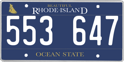 RI license plate 553647