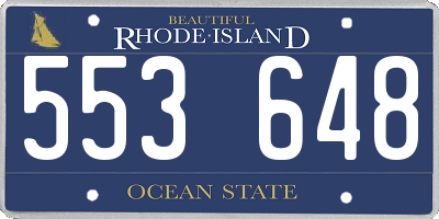 RI license plate 553648