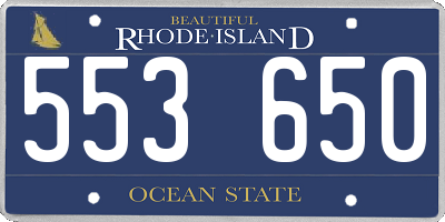 RI license plate 553650