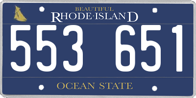RI license plate 553651
