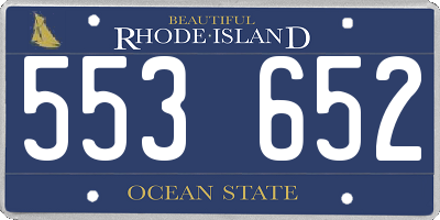 RI license plate 553652
