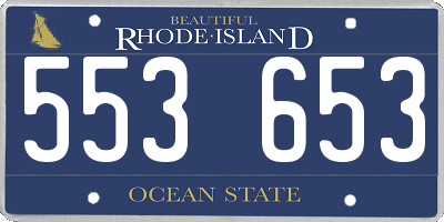 RI license plate 553653