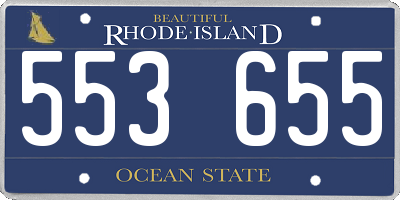 RI license plate 553655