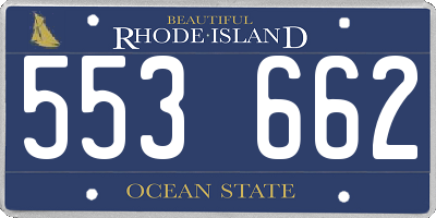 RI license plate 553662