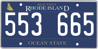 RI license plate 553665