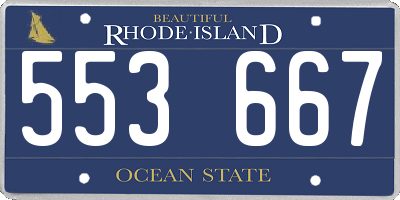 RI license plate 553667