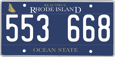 RI license plate 553668
