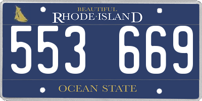 RI license plate 553669