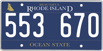 RI license plate 553670