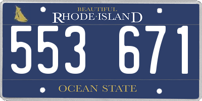 RI license plate 553671