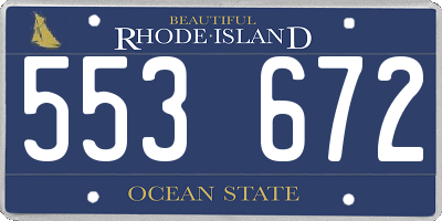 RI license plate 553672