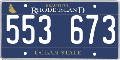 RI license plate 553673