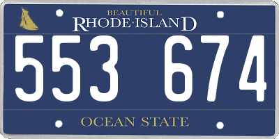 RI license plate 553674