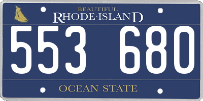 RI license plate 553680