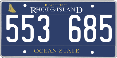 RI license plate 553685