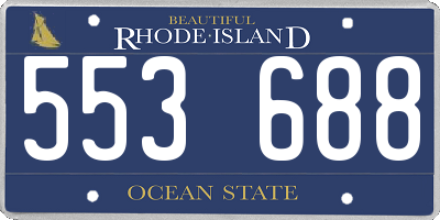 RI license plate 553688