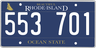 RI license plate 553701