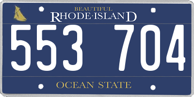 RI license plate 553704