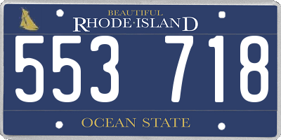 RI license plate 553718