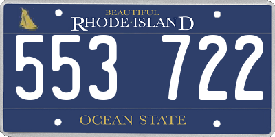 RI license plate 553722