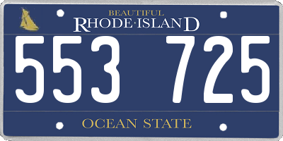 RI license plate 553725